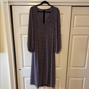 AFRM Navy and Pink Long Sleeve Dress